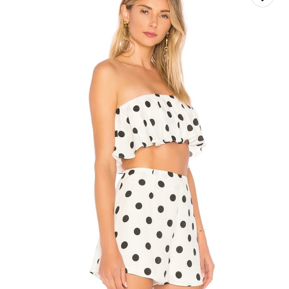 Revolve Cox Crop & Cox Shorts Polka Dot Set
